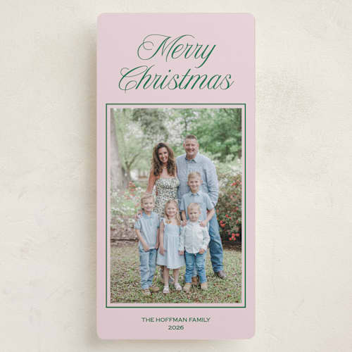This is a petal holiday photo cards with standard by Annie Shapiro called prep printing on recycled smooth signature in tall