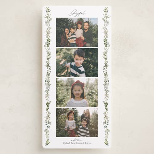 This is a pine holiday photo cards with standard by Susan Moyal called side vine printing on recycled smooth signature in tall