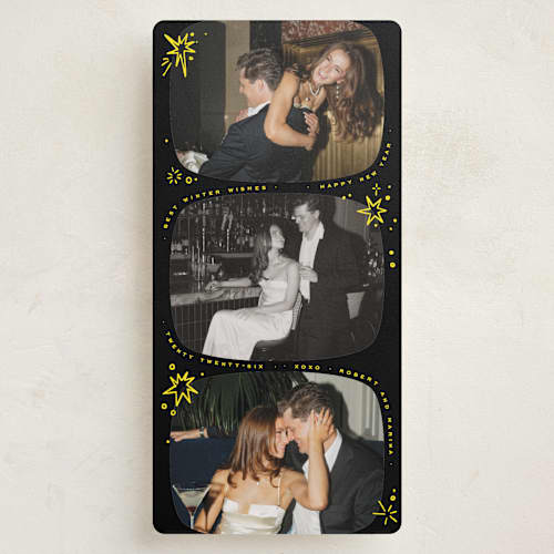 This is a night holiday photo cards with standard by Anastasia Makarova called funny snake printing on recycled smooth signature in tall