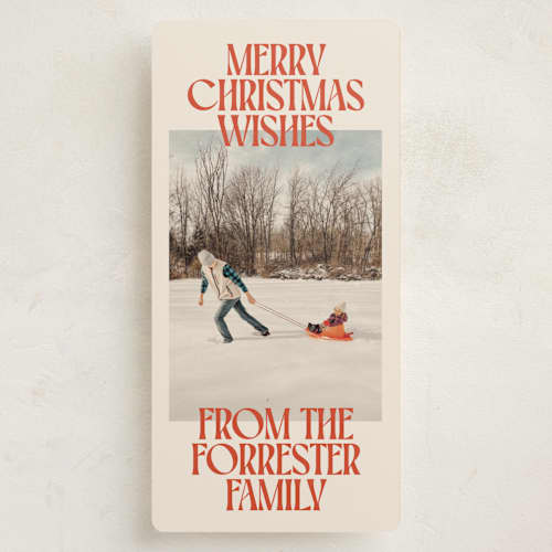 This is a peppermint holiday photo cards with standard by Ekko Studio called tall type stack printing on recycled smooth signature in tall