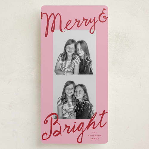 This is a cherry holiday photo cards with standard by Kelly Watkins called cheerful printing on recycled smooth signature in tall