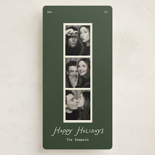 This is a elf shoes holiday photo cards with standard by Helena Vitto called storyline printing on recycled smooth signature in tall
