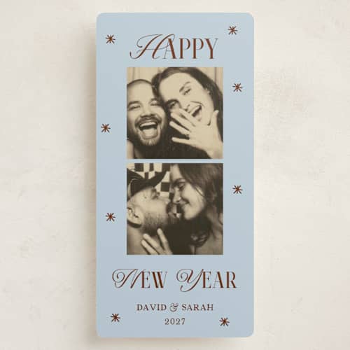 This is a sky holiday photo cards with standard by Rina Ozum called vintage photobooth printing on recycled smooth signature in tall