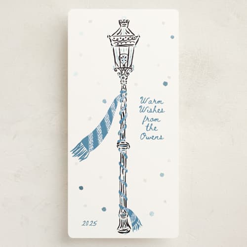 This is a ice foil pressed holiday cards with foil pressed by Gwen Bedat called reverbere printing on signature in tall