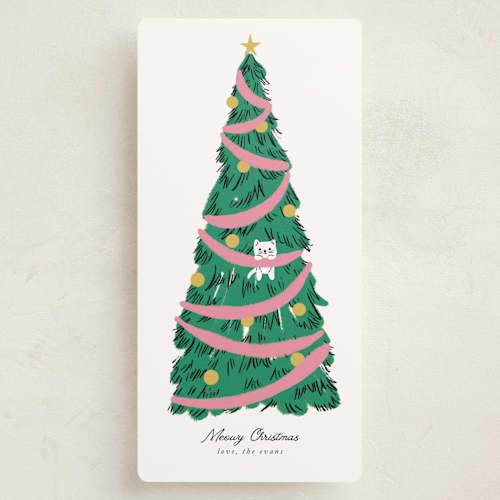 This is a candy holiday photo cards with standard by mo kelley called hanging out for the holidays printing on signature in tall