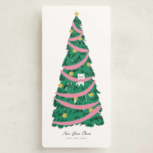 This is a candy holiday photo cards with standard by mo kelley called hanging out for the holidays printing on signature in tall