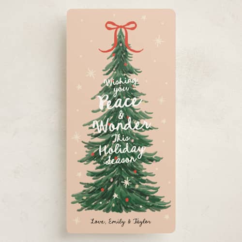 This is a forest holiday photo cards with standard by Elly called the tree printing on signature in tall