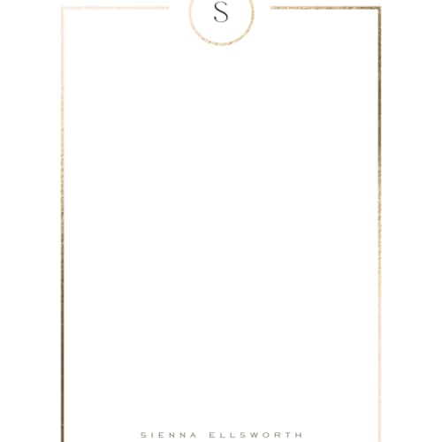 This is a diamond foil stamped stationery with foil pressed by chocomocacino called stretto printing on signature in 4.25x5.5