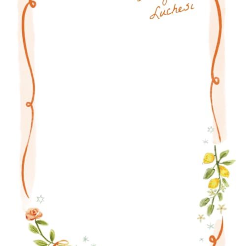 This is a flame personalized stationery thank you cards with standard by Pati Cascino called giardino printing on signature in 4.25x5.5