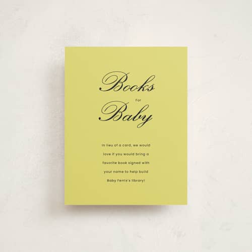 This is a wasabi baby shower insert cards with standard by Rachel Cassel called georgia printing on signature in standard