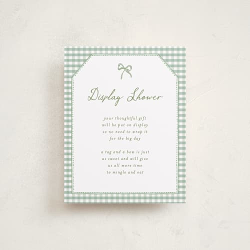 This is a lilypad baby shower insert cards with standard by Leah Bisch called lily printing on signature in standard