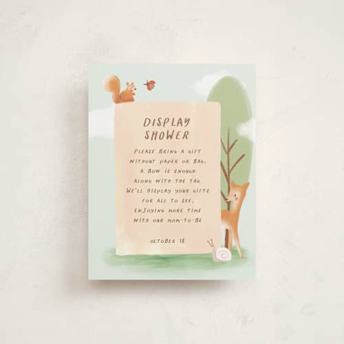 This is a mint baby shower insert cards with standard by chocomocacino called tippaleipä printing on signature in standard