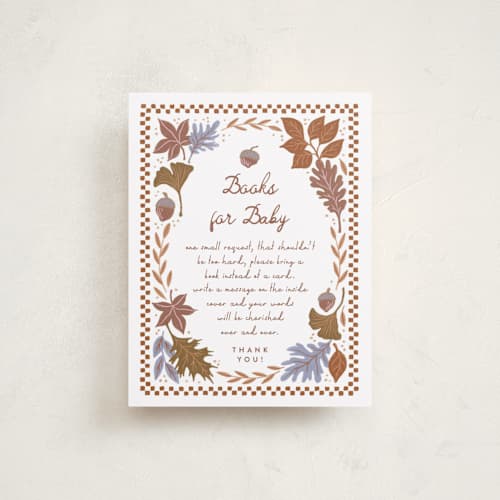 This is a latte baby shower insert cards with standard by Alethea and Ruth called fall in love printing on signature in standard