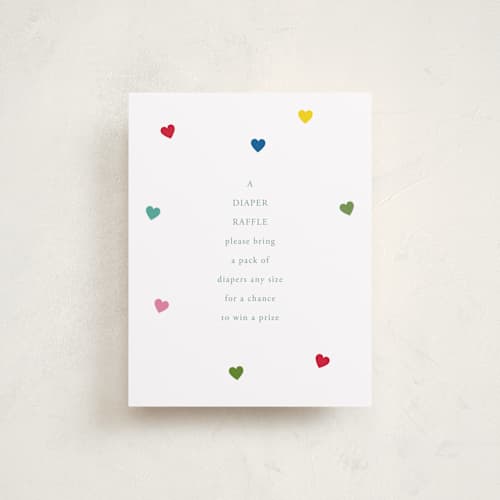 This is a candy baby shower insert cards with standard by Baumbirdy called heartfelt printing on signature in standard