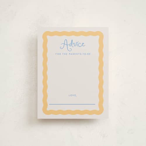 This is a melon baby shower insert cards with standard by Megan Davis called augusta printing on signature in standard