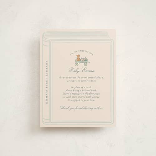 This is a ciel baby shower insert cards with standard by Sabrin Deirani called maison de rêves printing on signature in standard