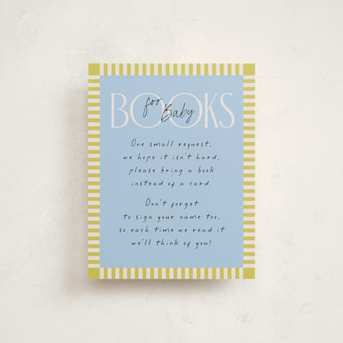 This is a skylight baby shower insert cards with standard by Laura Hankins called bright star printing on signature in standard