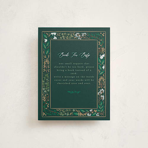 This is a evergreen baby shower insert cards with standard by Alethea and Ruth called illuminated storybook printing on signature in standard