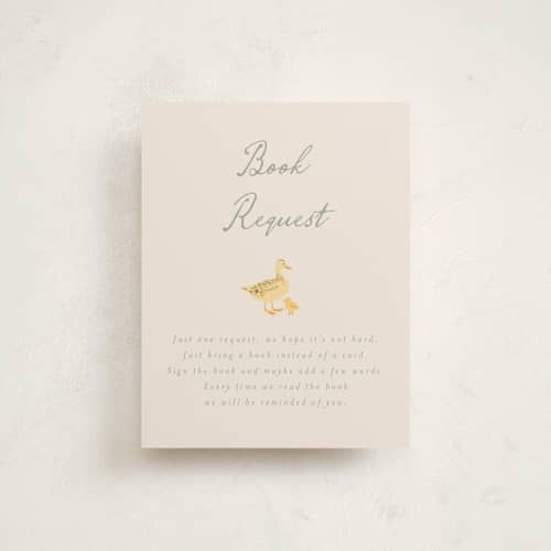 This is a vanilla baby shower insert cards with standard by frau brandt called cottage life printing on signature in standard