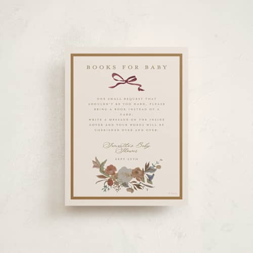 This is a sunshine baby shower insert cards with standard by Teju Reval called disney's storybook printing on signature in standard