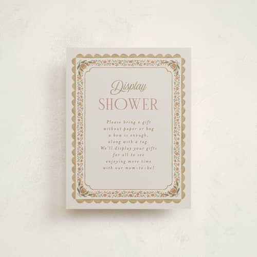 This is a moss baby shower insert cards with standard by Joanna Griffin called vintage butterfly printing on signature in standard