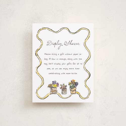 This is a lemon baby shower insert cards with standard by Cass Loh called fresh from the garden printing on signature in standard
