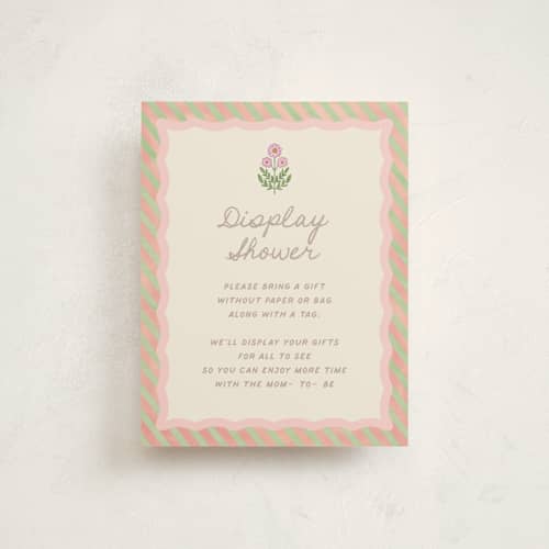 This is a poppy baby shower insert cards with standard by Creo Study called botanical maximalism printing on signature in standard