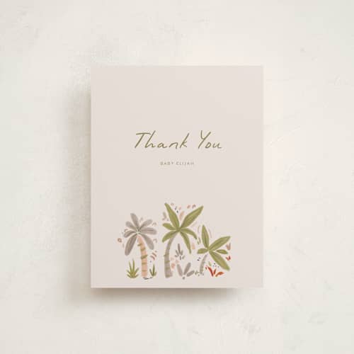 This is a canopy baby thank you cards with standard by Vera Lim called hello safari printing on signature in standard