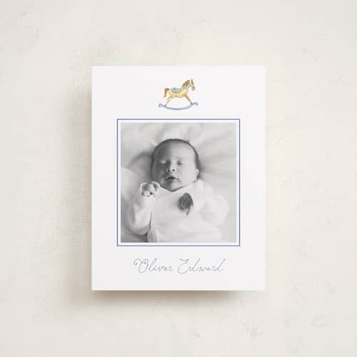 This is a powder baby thank you cards with standard by Pati Cascino called ternure printing on signature in standard