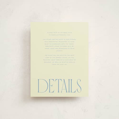 This is a hydrangea reception cards with standard by Ashlee Townsend called dads and debutantes printing on signature in standard