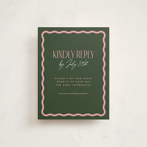 This is a spruce reception cards with standard by Owl and Toad called personality printing on signature in standard