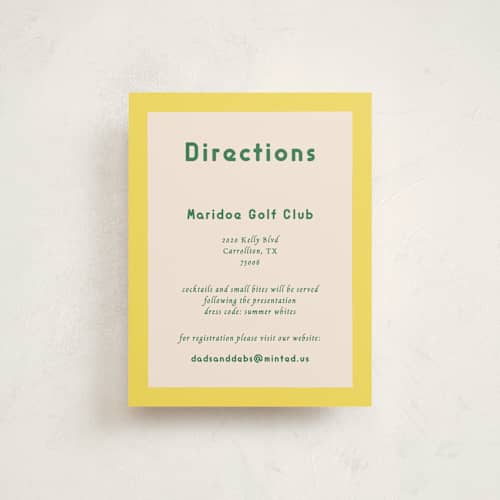 This is a limoncello reception cards with standard by Ani Somi called bright stripes printing on signature in standard