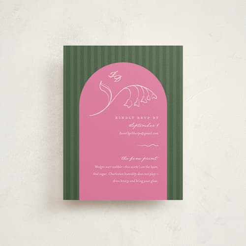 This is a razzsmash reception cards with standard by Kamala Nahas called arched wildflowers printing on signature in standard