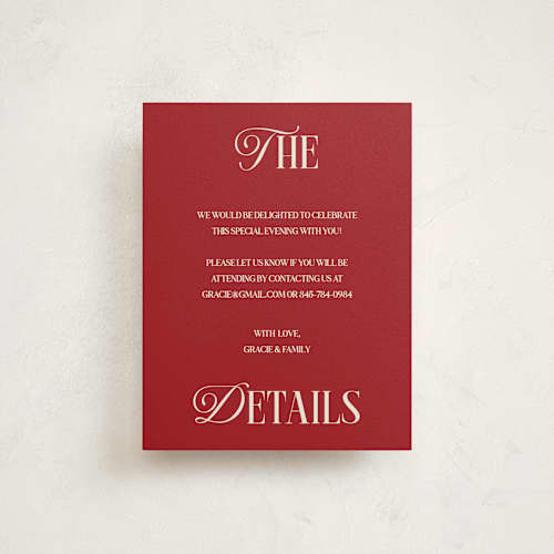 This is a cherry reception cards with standard by Helena Vitto called the debut season printing on signature in standard