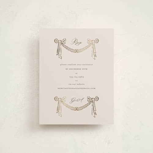 This is a sand foil stamped wedding invitations with foil pressed by Claudia Orengo called chandelier printing on signature in standard