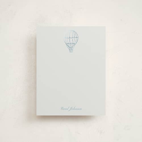 This is a ivory foil stamped stationery with foil pressed by Cass Loh called timeless voyage printing on signature in 4.25x5.5