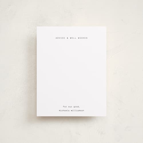 This is a ink graduation insert cards with standard by Blustery August called typewritten printing on signature in standard