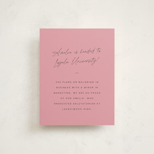 This is a peony graduation insert cards with standard by Sara Hicks Malone called charm printing on signature in standard