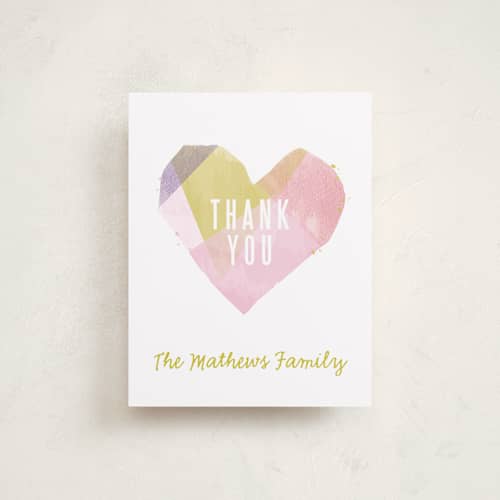 This is a candy wedding thank you cards with standard by Karidy Walker called crafted heart printing on signature in standard