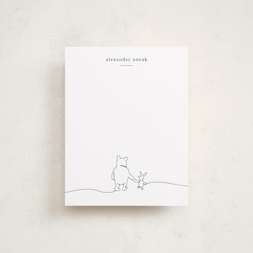 This is a royal kids thank you cards notes with standard by Britt Mills called a simple stroll from disney's winnie the pooh printing on signature in standard