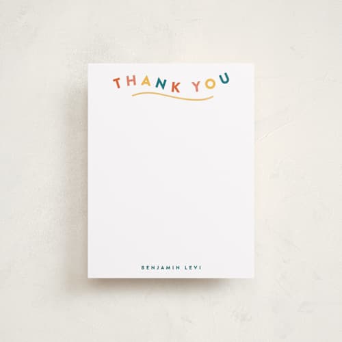 This is a sherbet kids thank you cards notes with standard by Kristel called thankful kid printing on signature in standard