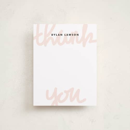 This is a petal kids thank you cards notes with standard by Kimberly FitzSimons called hand lettered printing on signature in standard