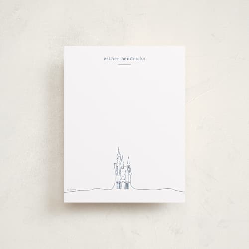 This is a midnight kids thank you cards notes with standard by Britt Mills called the castle from disney's cinderella printing on signature in standard