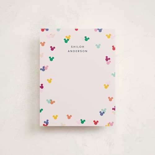 This is a bold kids thank you cards notes with standard by Ellen Schlegelmilch called disney's mickey confetti printing on signature in standard