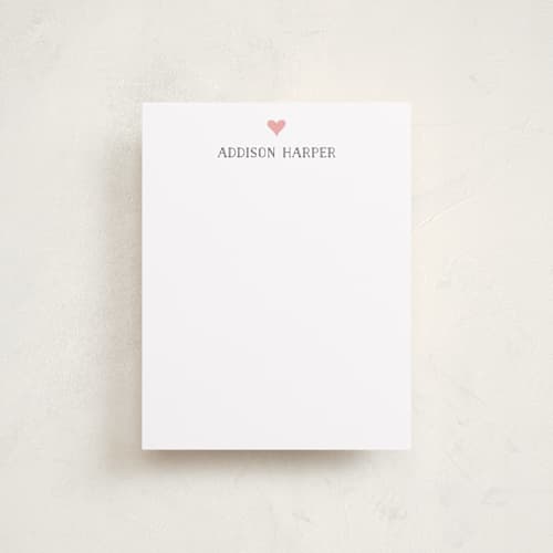 This is a midnight kids thank you cards notes with standard by Lehan Veenker called a little heart printing on signature in standard