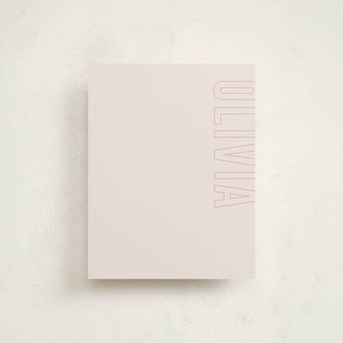 This is a cream personalized stationery thank you cards with standard by Ilene Guy called big name printing on signature in 4.25x5.5