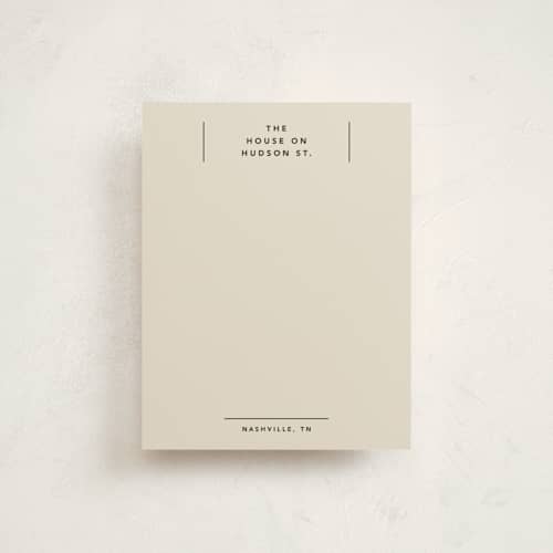 This is a vanilla personalized stationery thank you cards with standard by Kelly Watkins called hudson printing on signature in 4.25x5.5