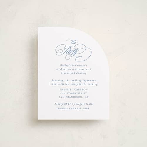 This is a sky bar mitzvah bat mitzvah invitations with standard by Creo Study called aristocratic printing on signature in standard
