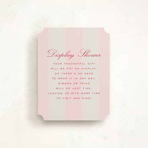 This is a fragola baby shower insert cards with standard by Megan Davis called campania printing on signature in standard