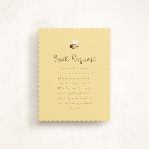 This is a greige baby shower insert cards with standard by Itsy Belle Studio called little honey printing on signature in standard